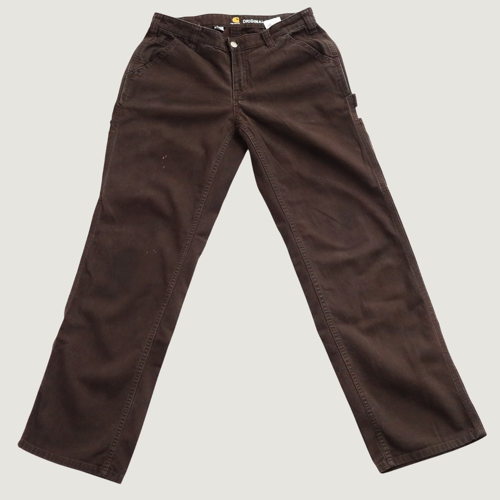 Carhartt Carpenter Pants Womens 2 Regular Brown Original Fit Canvas 102080